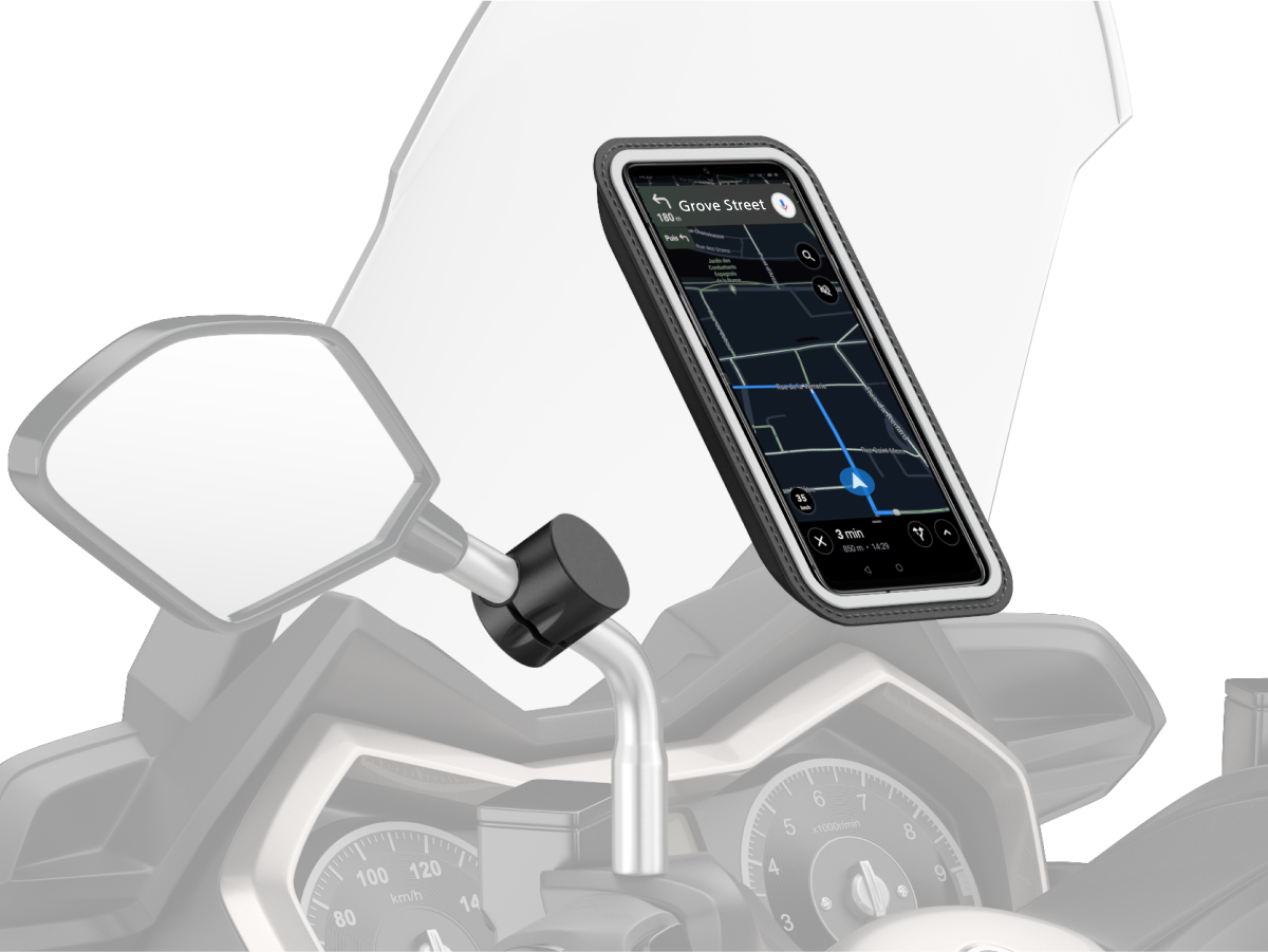 Bike and motorcycle phone mounts with detachable magnetic sleeve