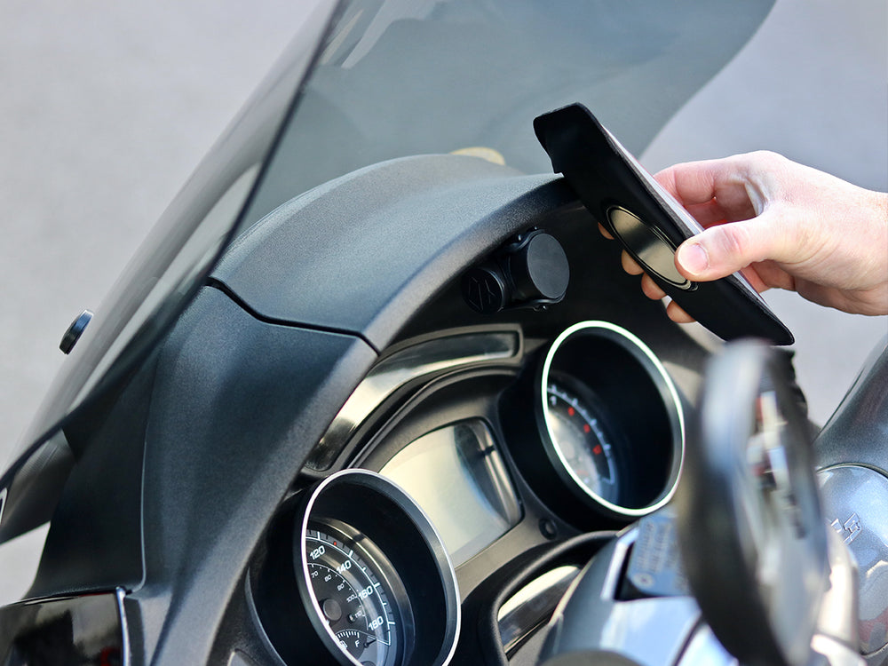 Magnetic smartphone mount for scooter's dashboard