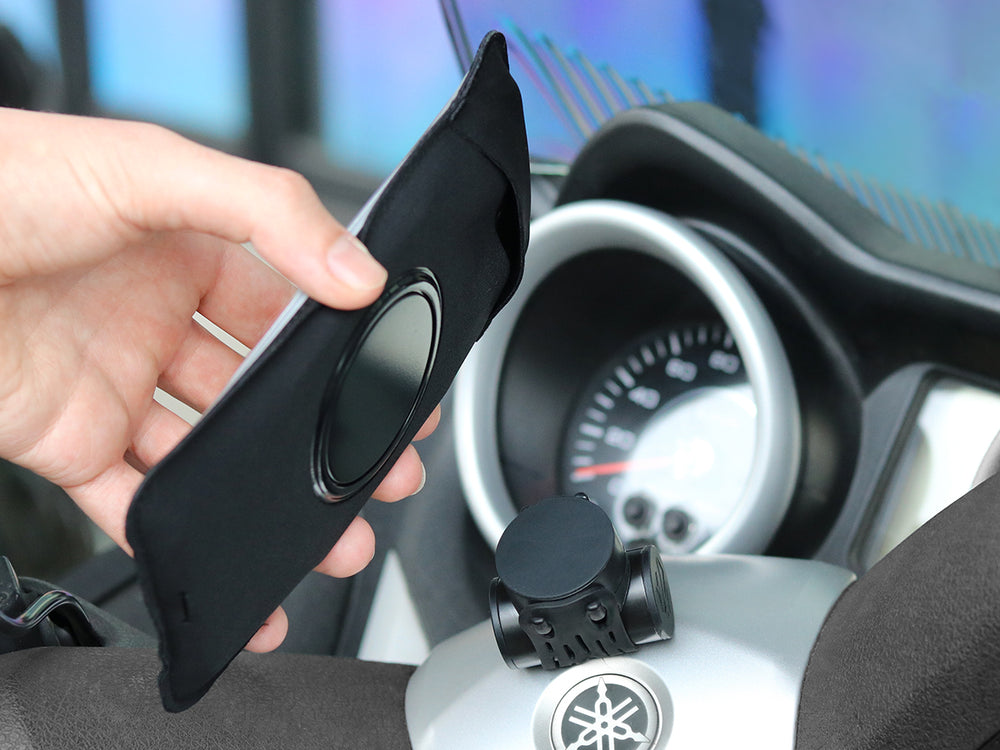 Magnetic smartphone mount for scooter's dashboard