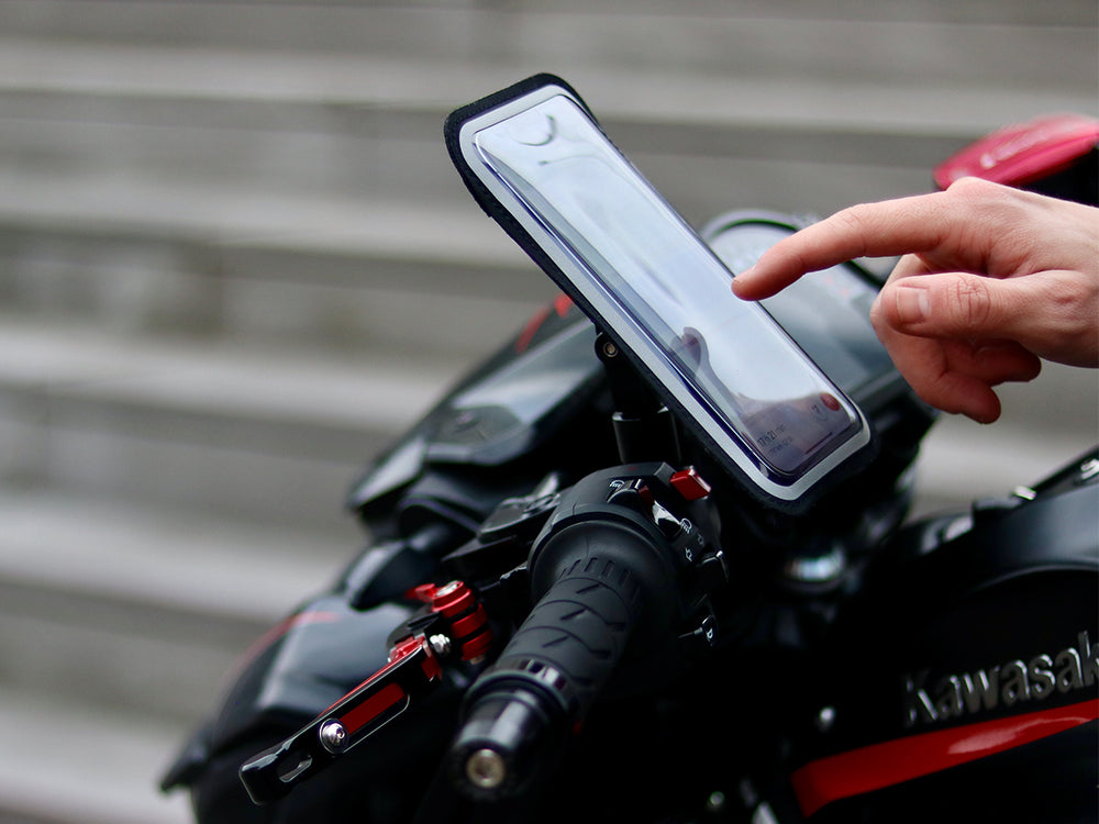 Magnetic smartphone mirror screw mount for motorcycle